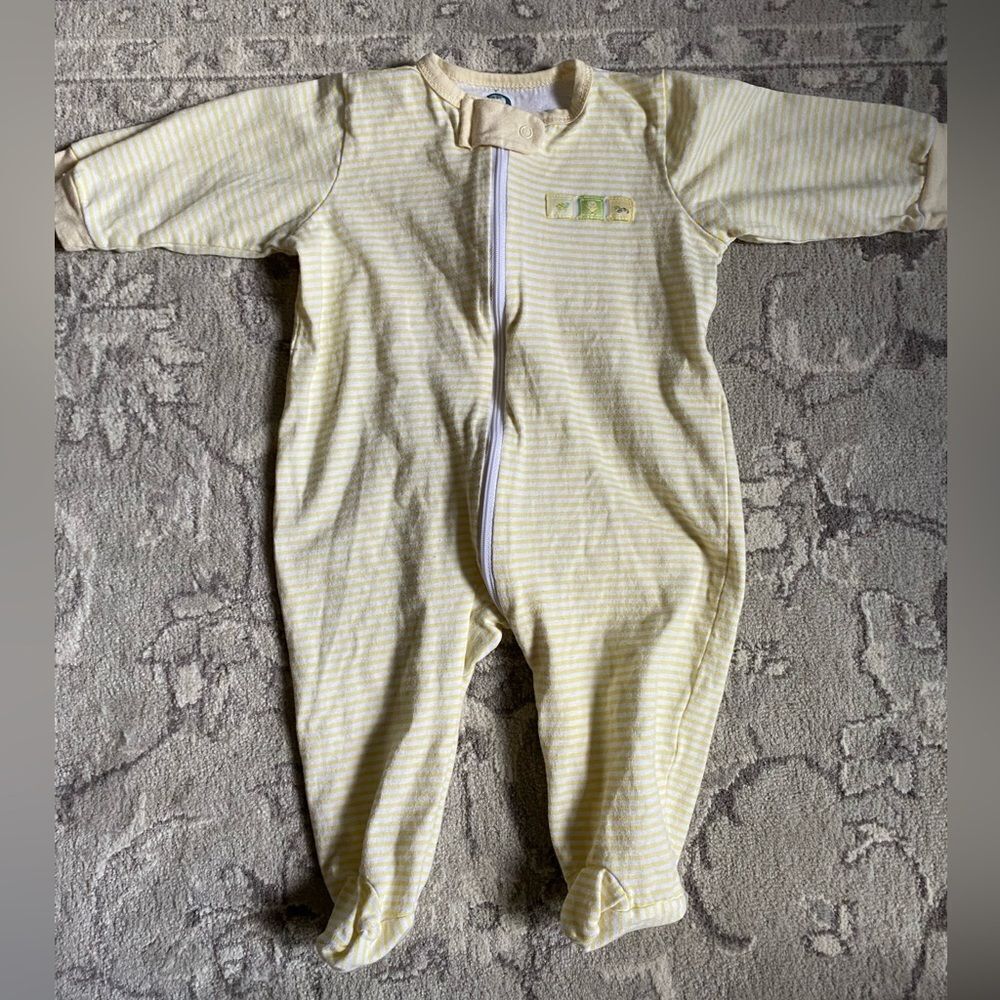 Gerber Yellow Striped Footed One Piece Pajama